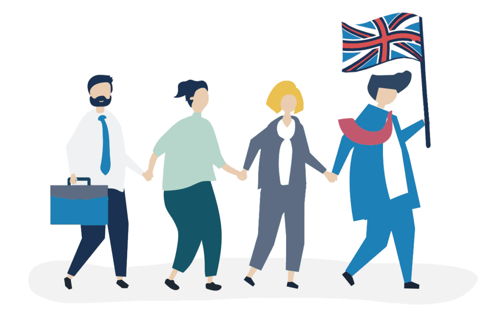 a group of people holding hands