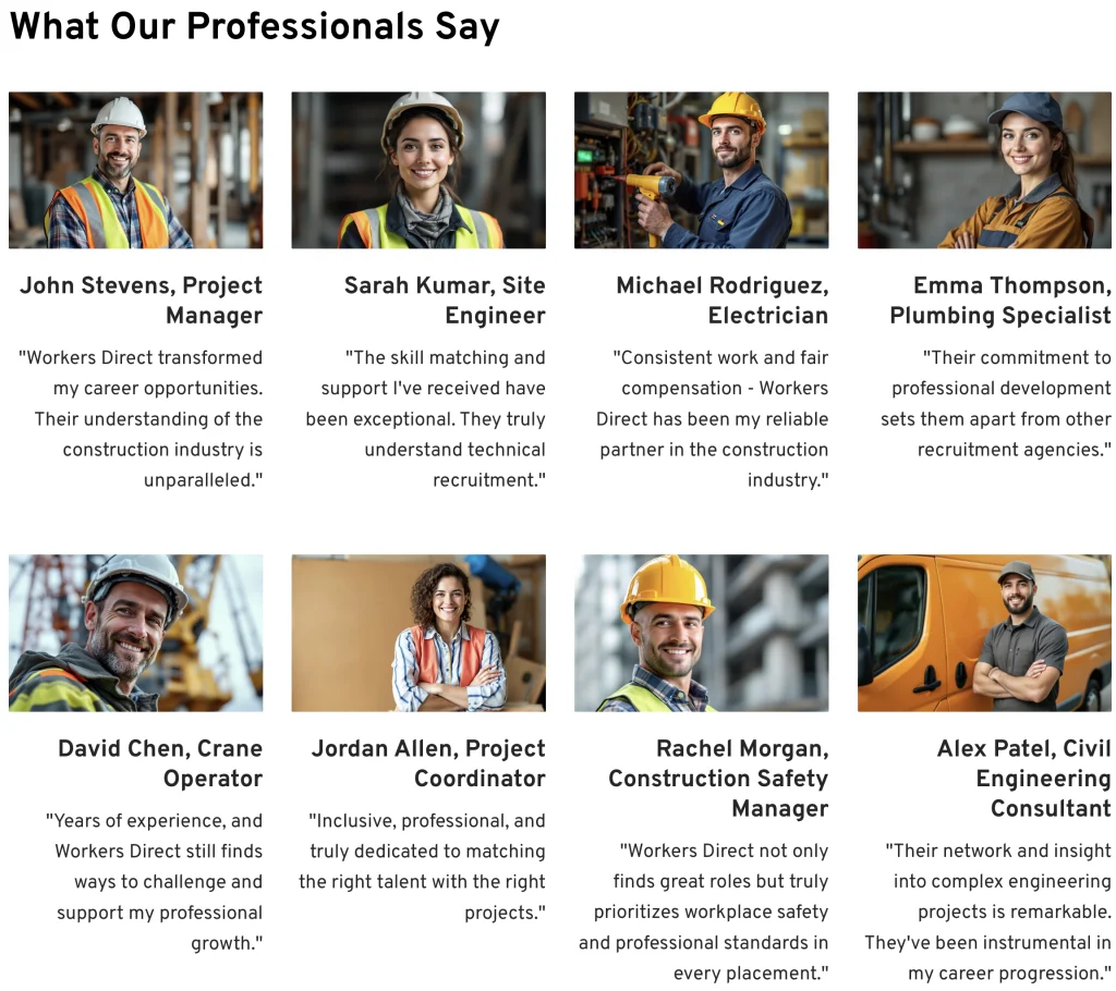 What Construction Professionals Says About Workers Direct