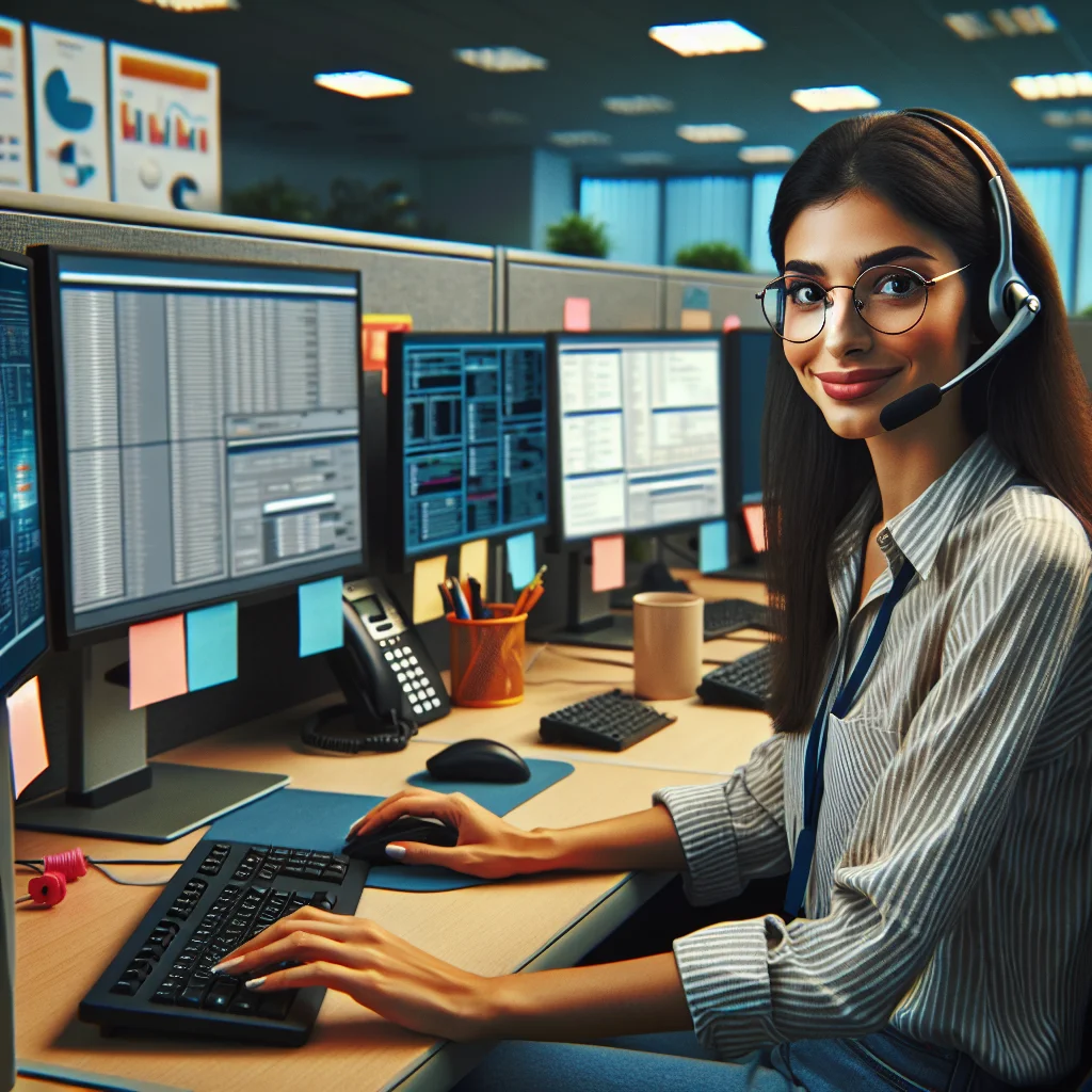 Technical support specialist assisting customer over the phone