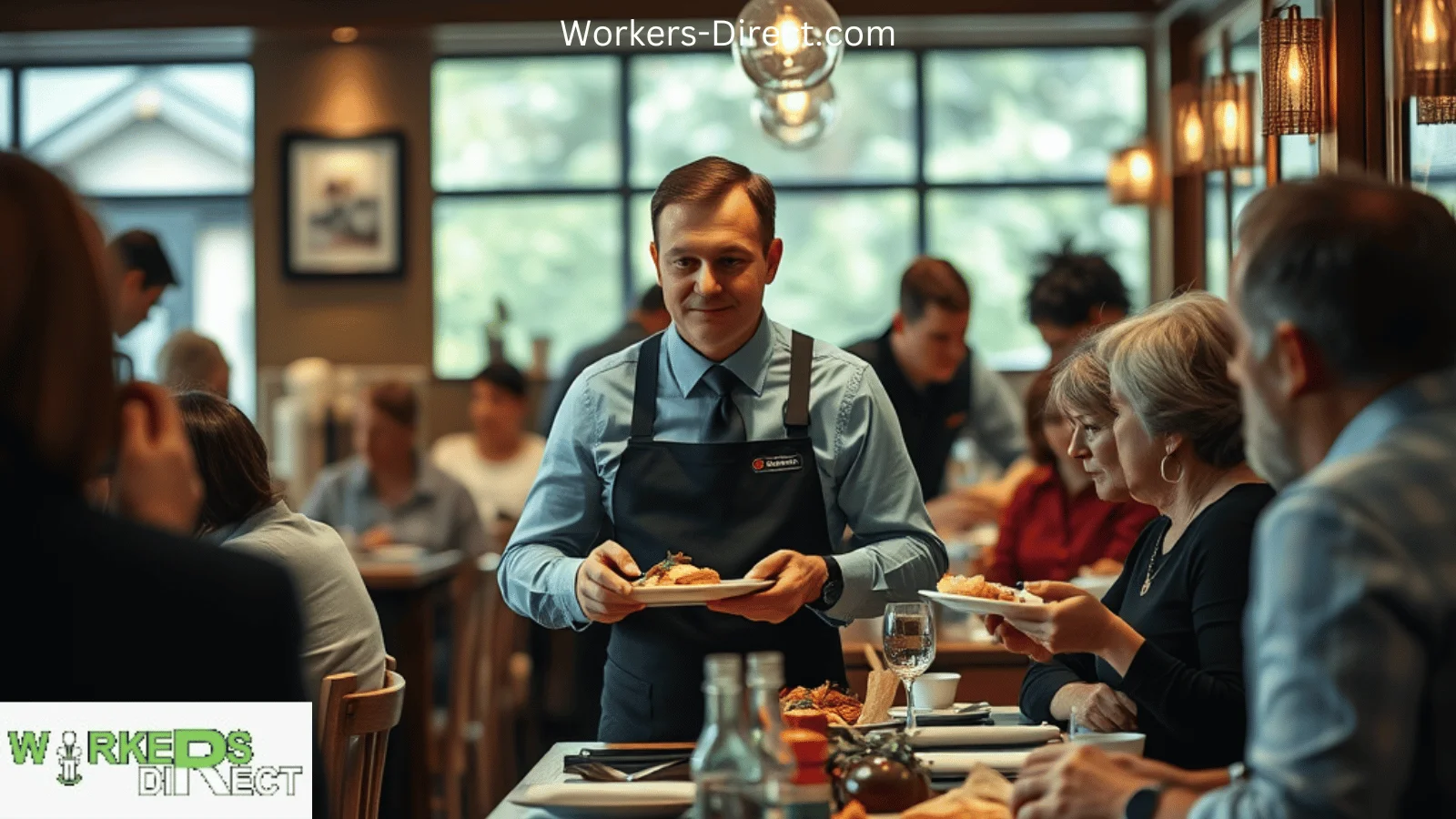 Restaurant manager interviewing a server candidate