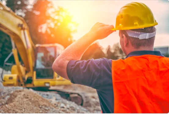 Groundworkers on a construction site