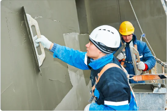 Skilled labourer operating heavy machinery