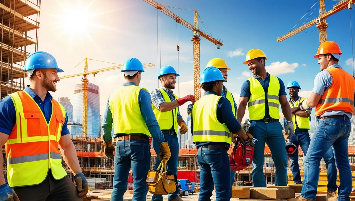 Workers Direct team meeting with construction site managers