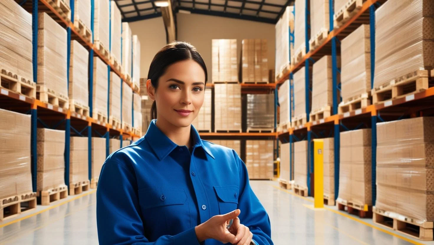 A warehouse operative working diligently