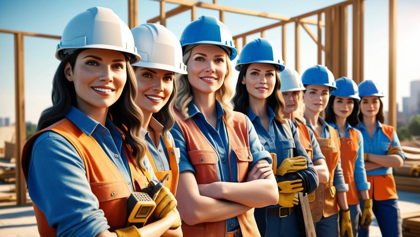 Construction staff working together